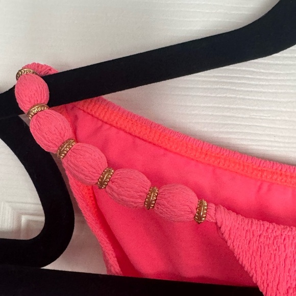 VIX - FIRENZE CAPRI CLOQUÉ TRIANGLE BIKINI TOP & FIRENZE BEADS BOTTOMS IN CORAL - Picture 9 of 12